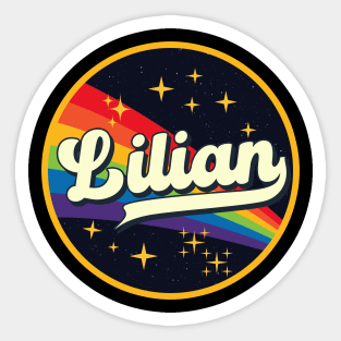 Lilian // Rainbow In Space Vintage Style Sticker